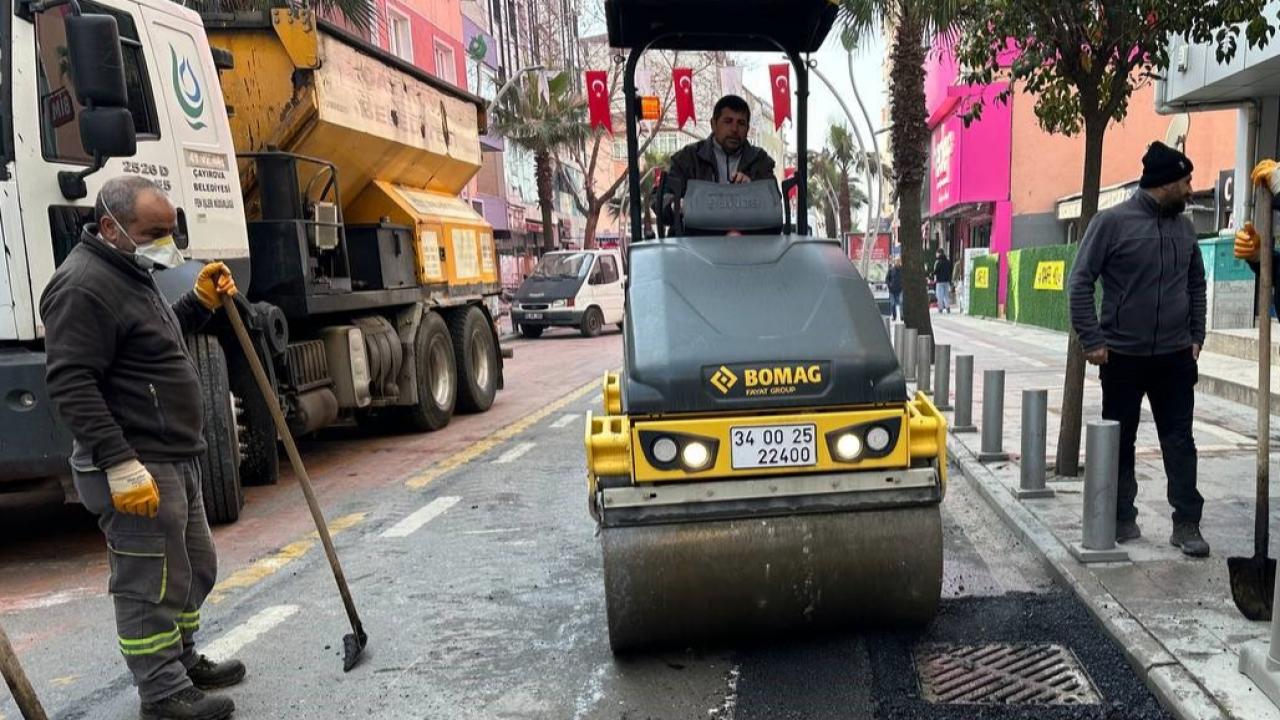Fen İşleri ekipleri, Fatih Caddesi’nde bakım-onarım çalışması yaptı